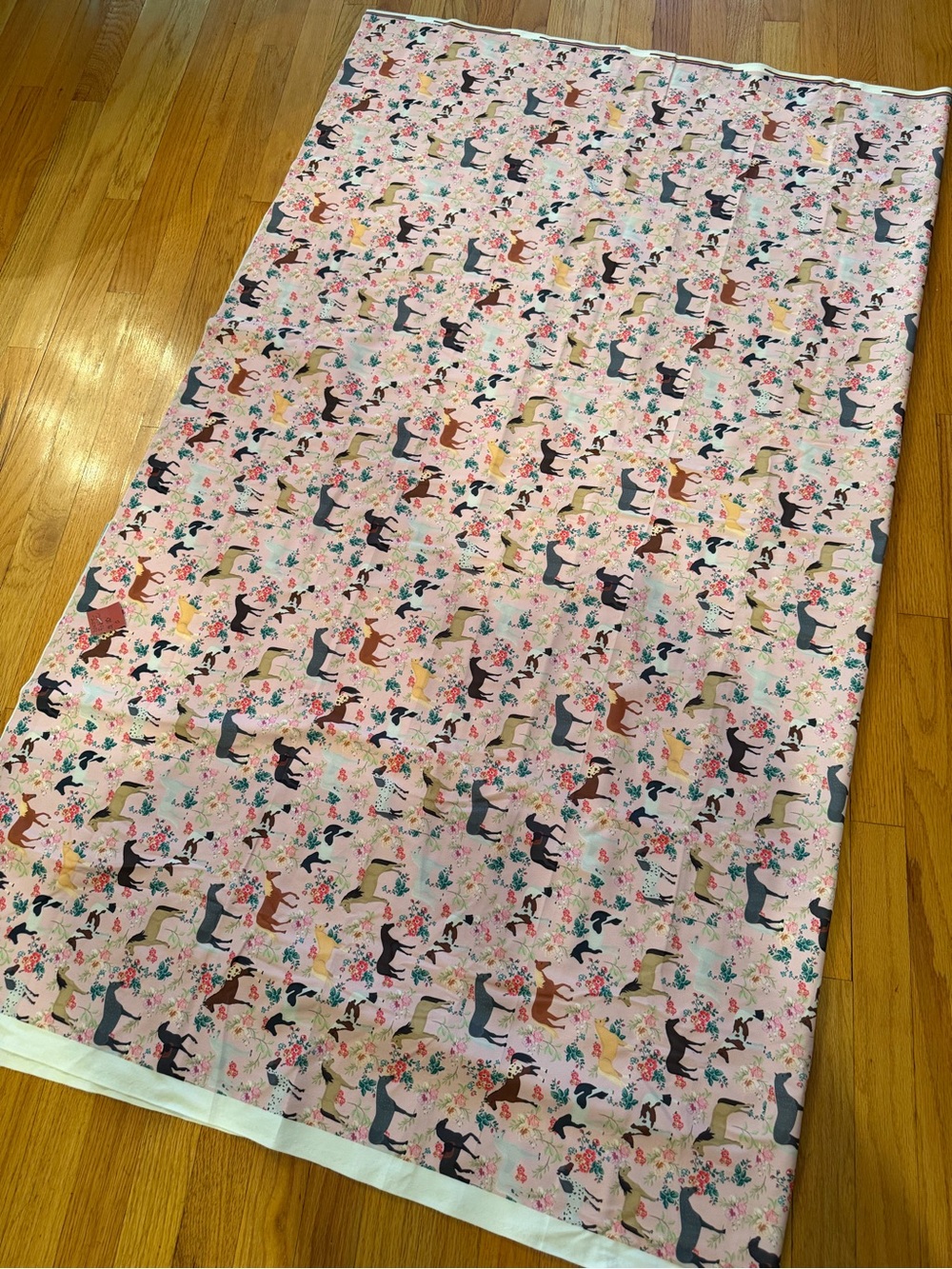 Pink Floral horse Print fabric